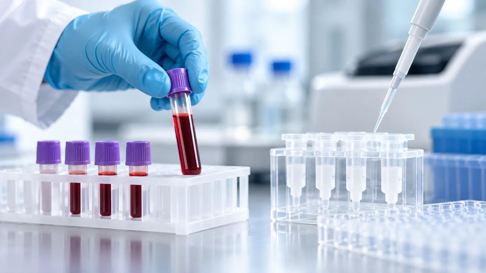 Blood samples representing DNA extraction products