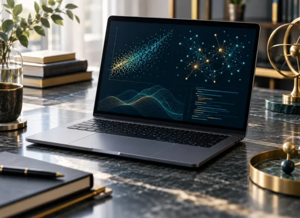 Scientific computing workspace with abstract data visualizations